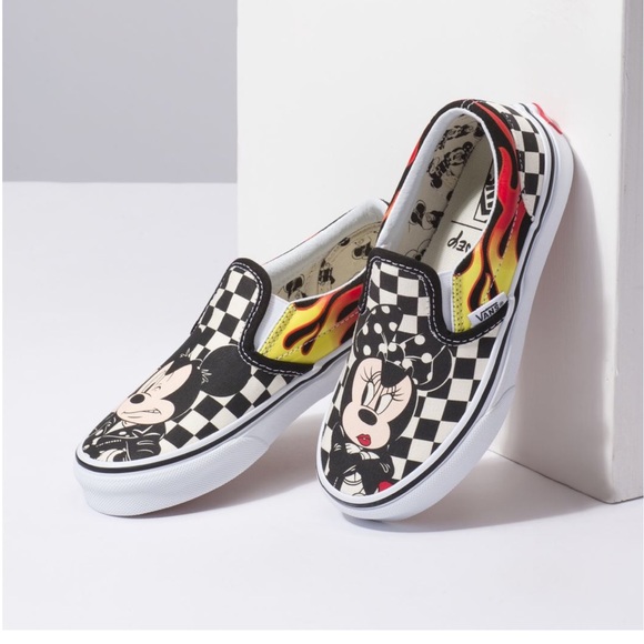 mickey mouse slip on vans